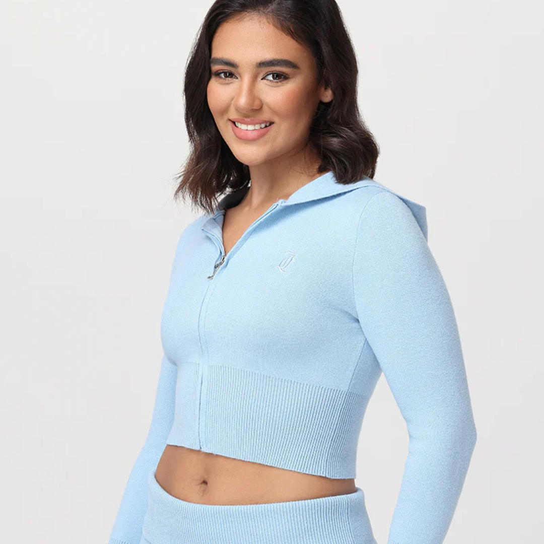 Juicy Couture - Big Bling Knit Hoodie: Frosted