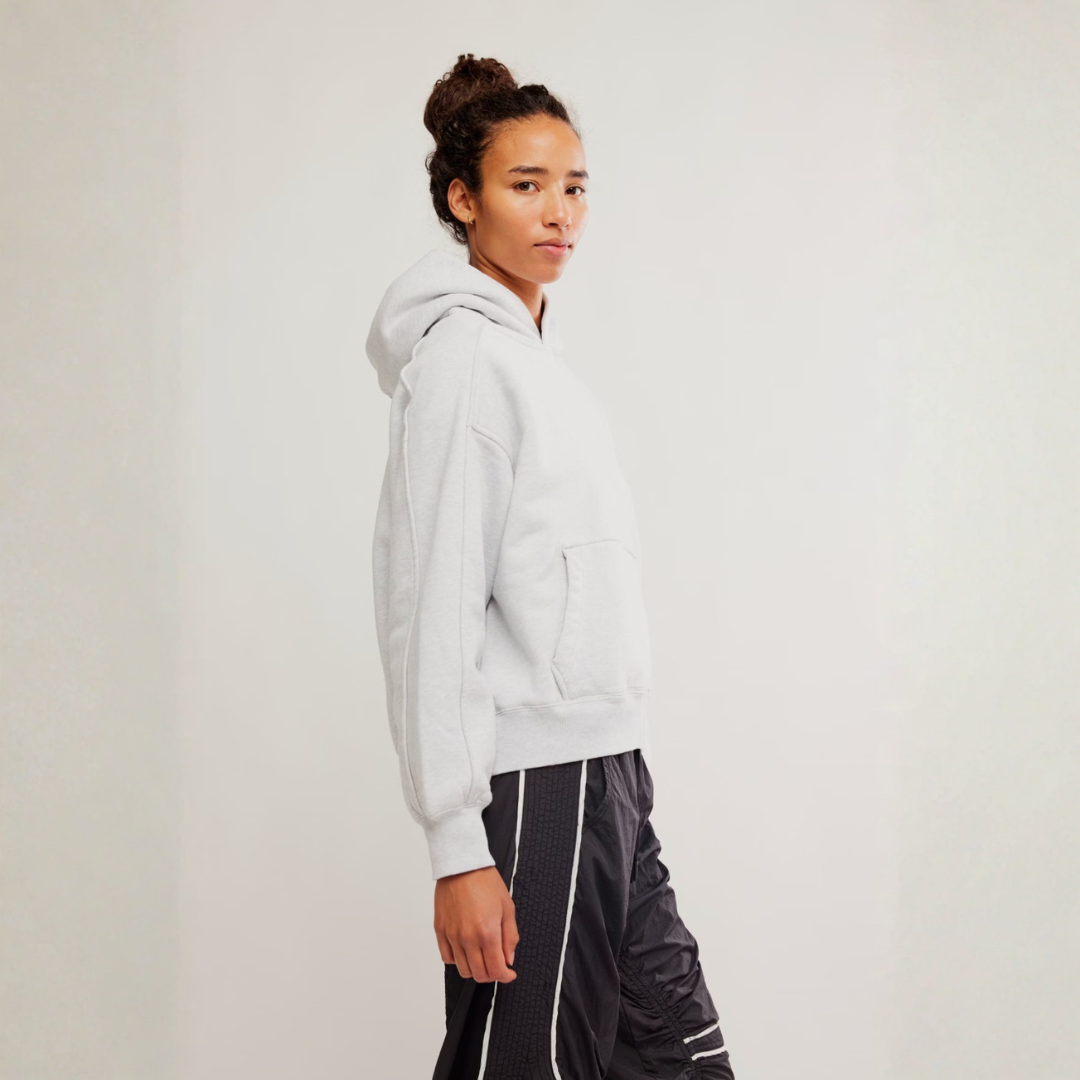 FP Movement - A Cut Above Hoodie: White Heather Grey