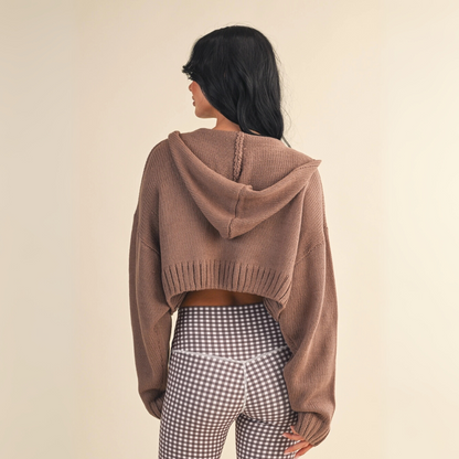Emilia Knit Hoodie: Chocolate