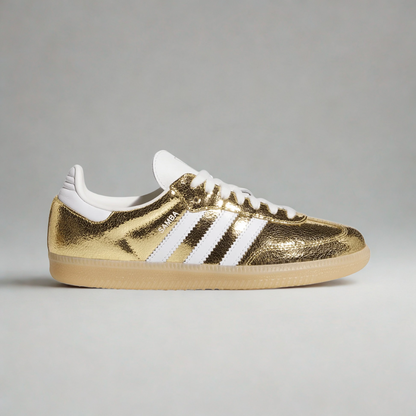 adidas Samba OG Gold Metallic Cracked Leather Women’s
