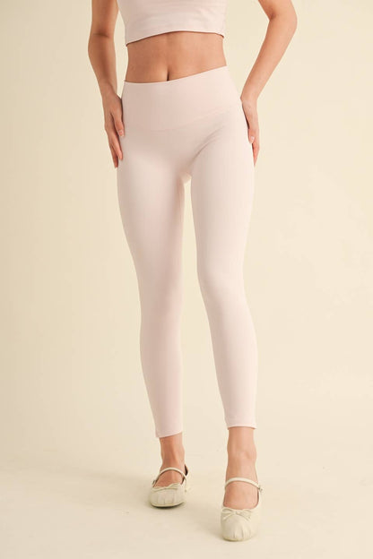 Ava High-Rise Legging: Baby Pink