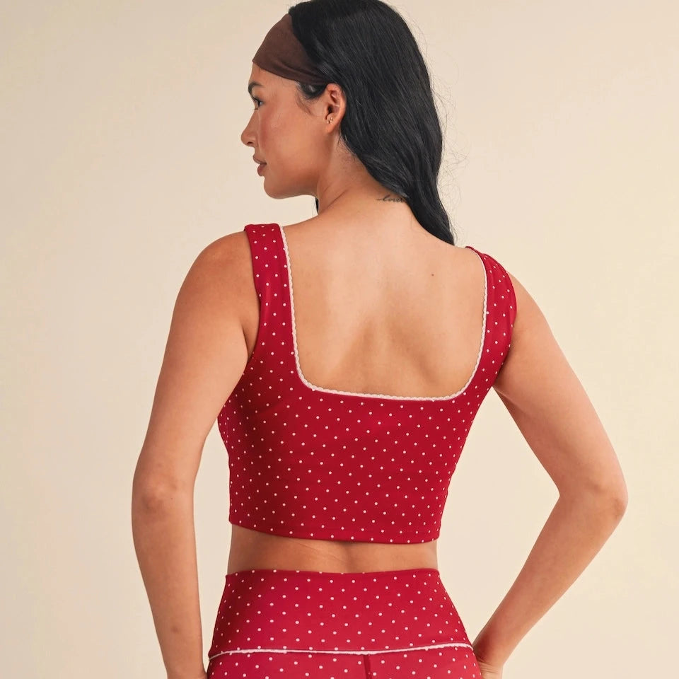 Jamie Polka Dot Tank: Cherry