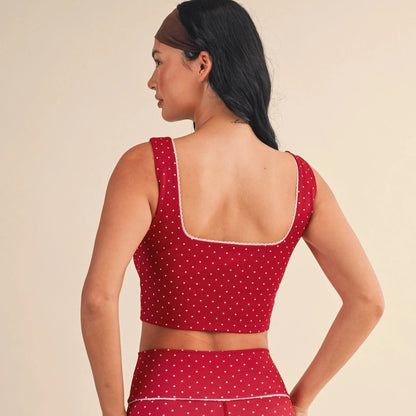 Jamie Polka Dot Tank: Cherry