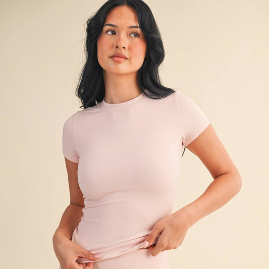 Tay Performance Tee: Baby Pink