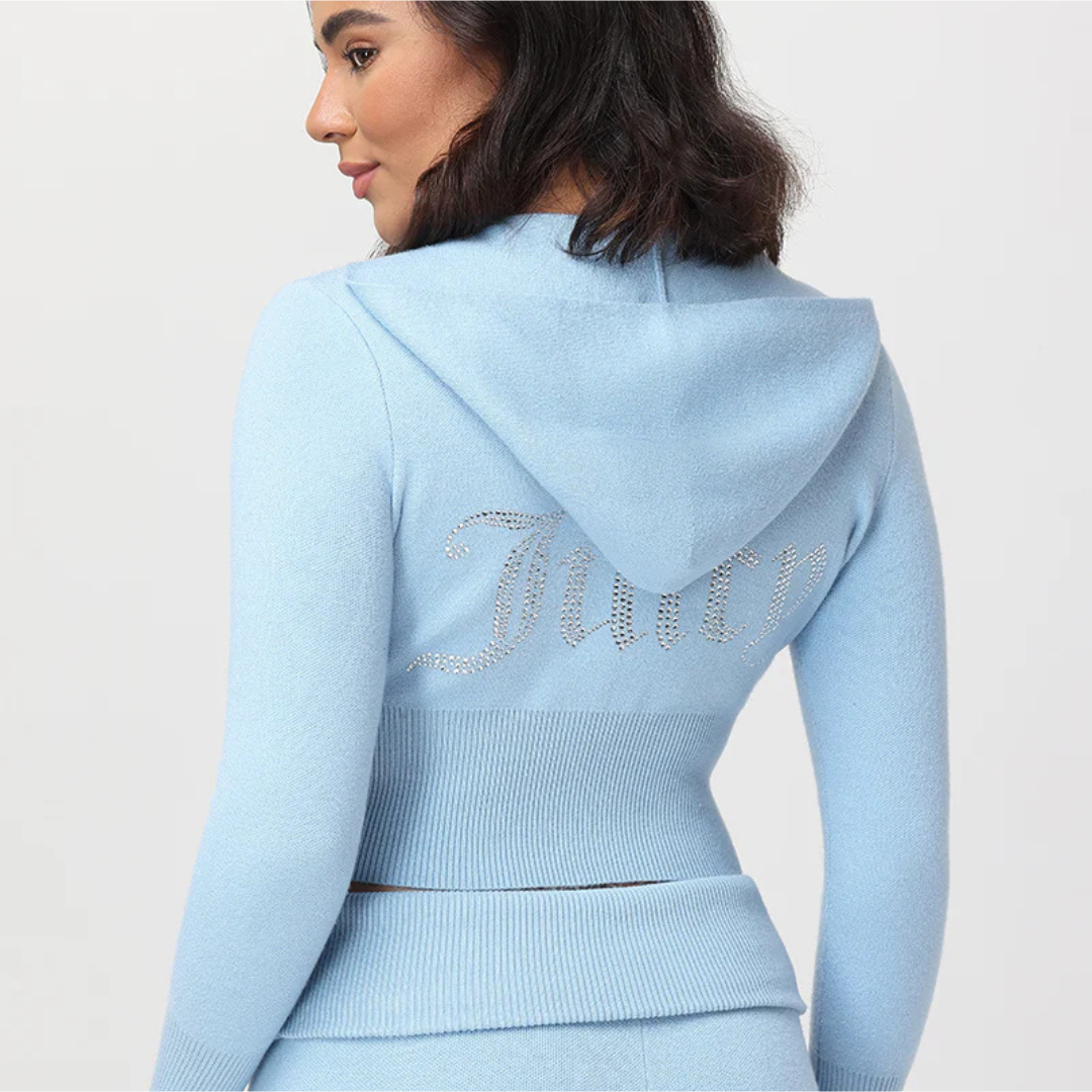 Juicy Couture - Big Bling Knit Hoodie: Frosted