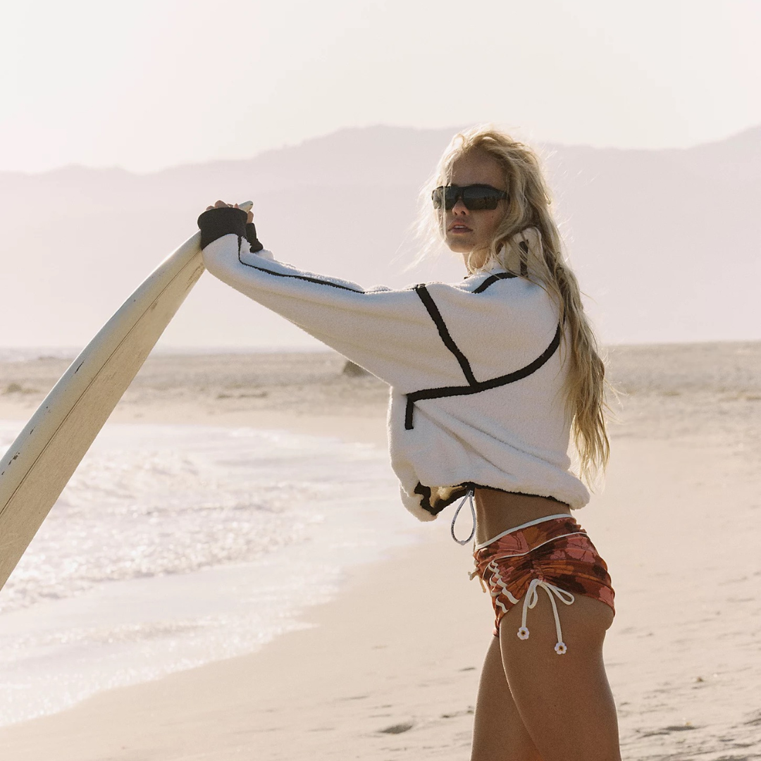 FP Movement - Mountain High Half-Zip Fleece: White Combo