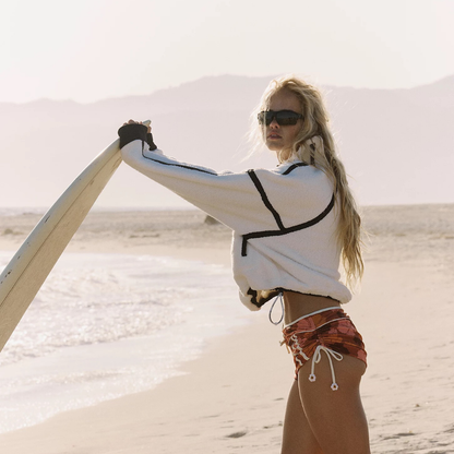 FP Movement - Mountain High Half-Zip Fleece: White Combo