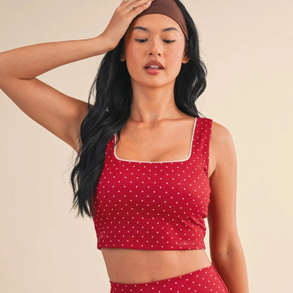 Jamie Polka Dot Tank: Cherry
