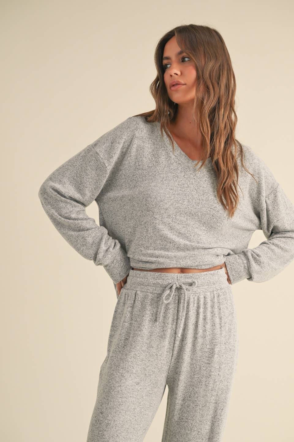 Kathi Long Sleeve Top: Grey