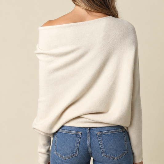 Amara Asymmetric Off-Shoulder Sweater
