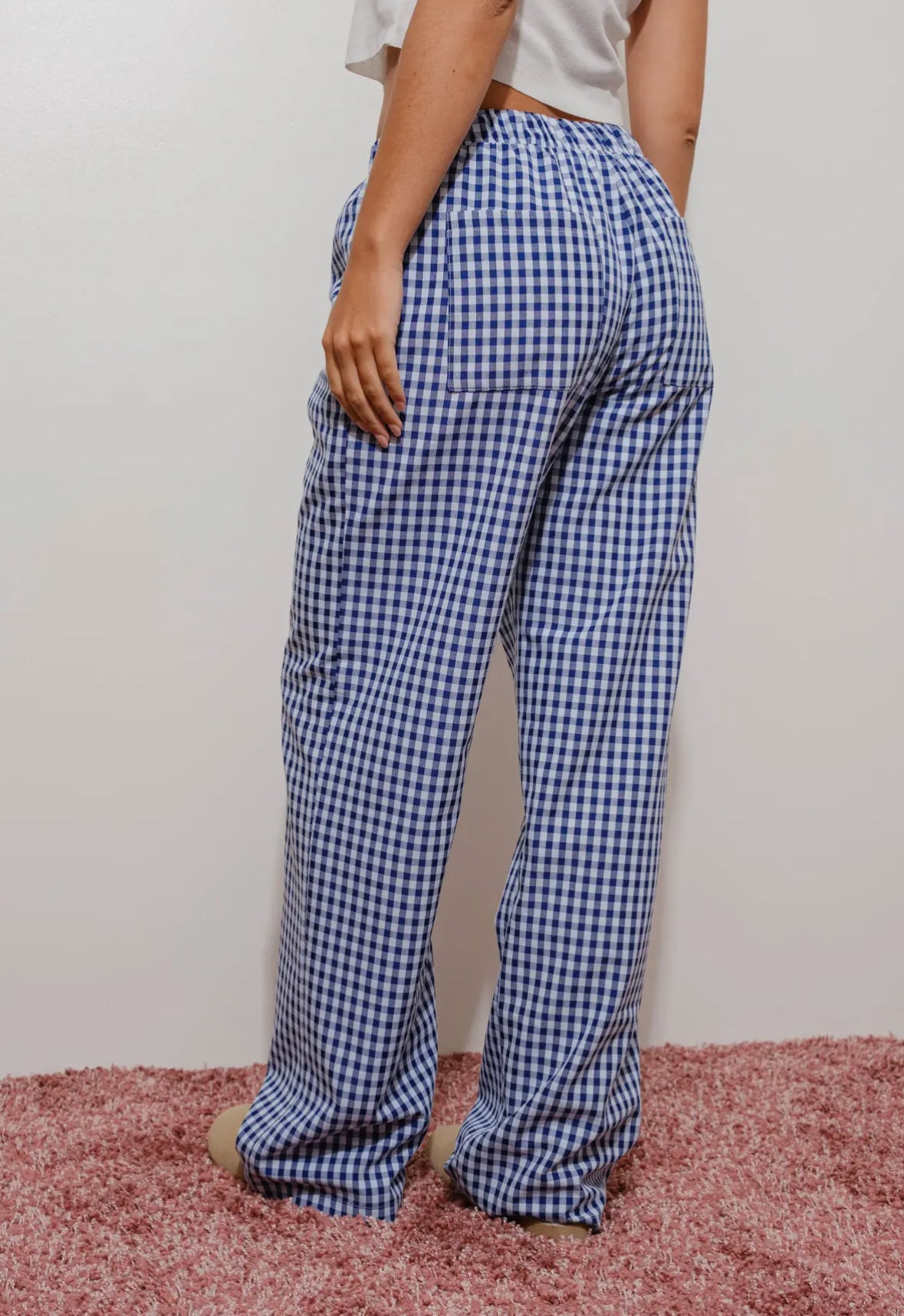 Zoey Gingham Pants - Blue