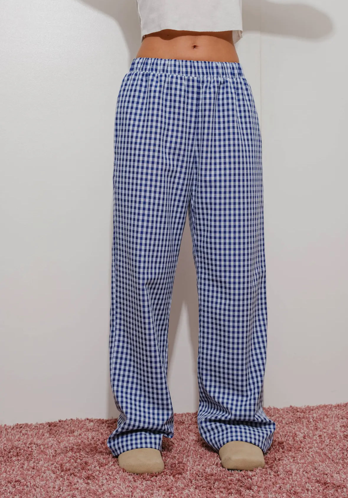 Zoey Gingham Pants - Blue