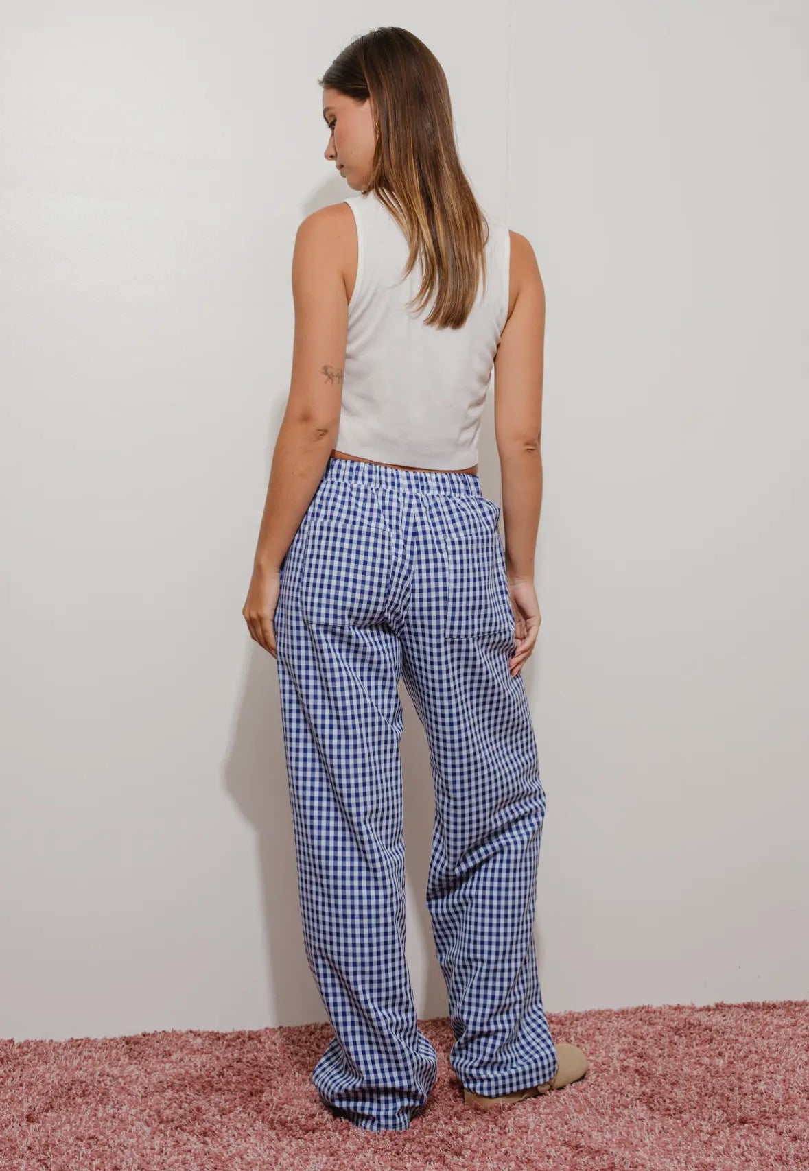 Zoey Gingham Pants - Blue