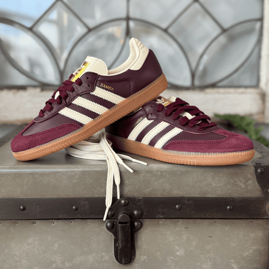 adidas Samba OG Maroon Gold Metallic Women's