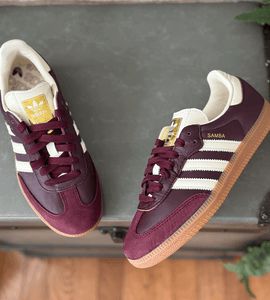 adidas Samba OG Maroon Gold Metallic Women's