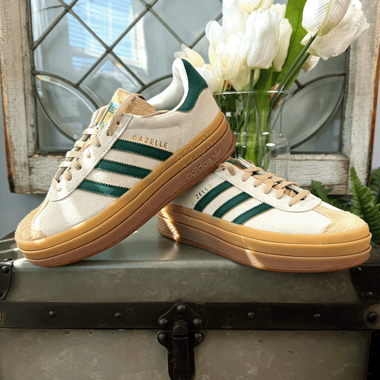 Adidas Gazelle Bold Magic Beige Collegiate Green Women's