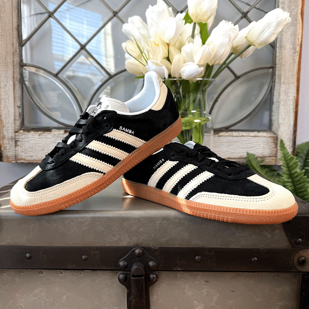 adidas Samba OG Black Wonder White Women's Lilac Blonde adidas Samba OG Black Wonder White Women's Lilac Blonde