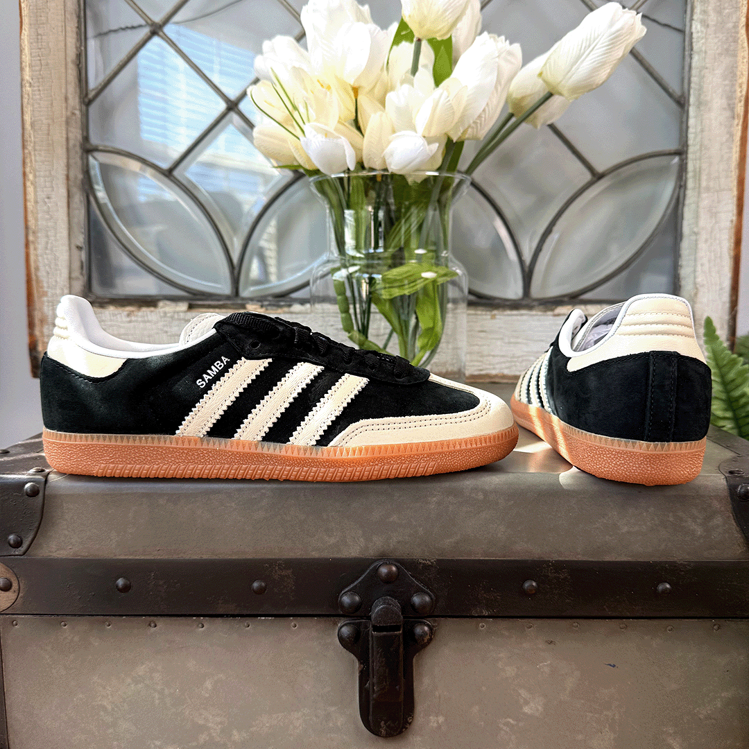 adidas Samba OG Black Wonder White Women's Lilac Blonde adidas Samba OG Black Wonder White Women's Lilac Blonde