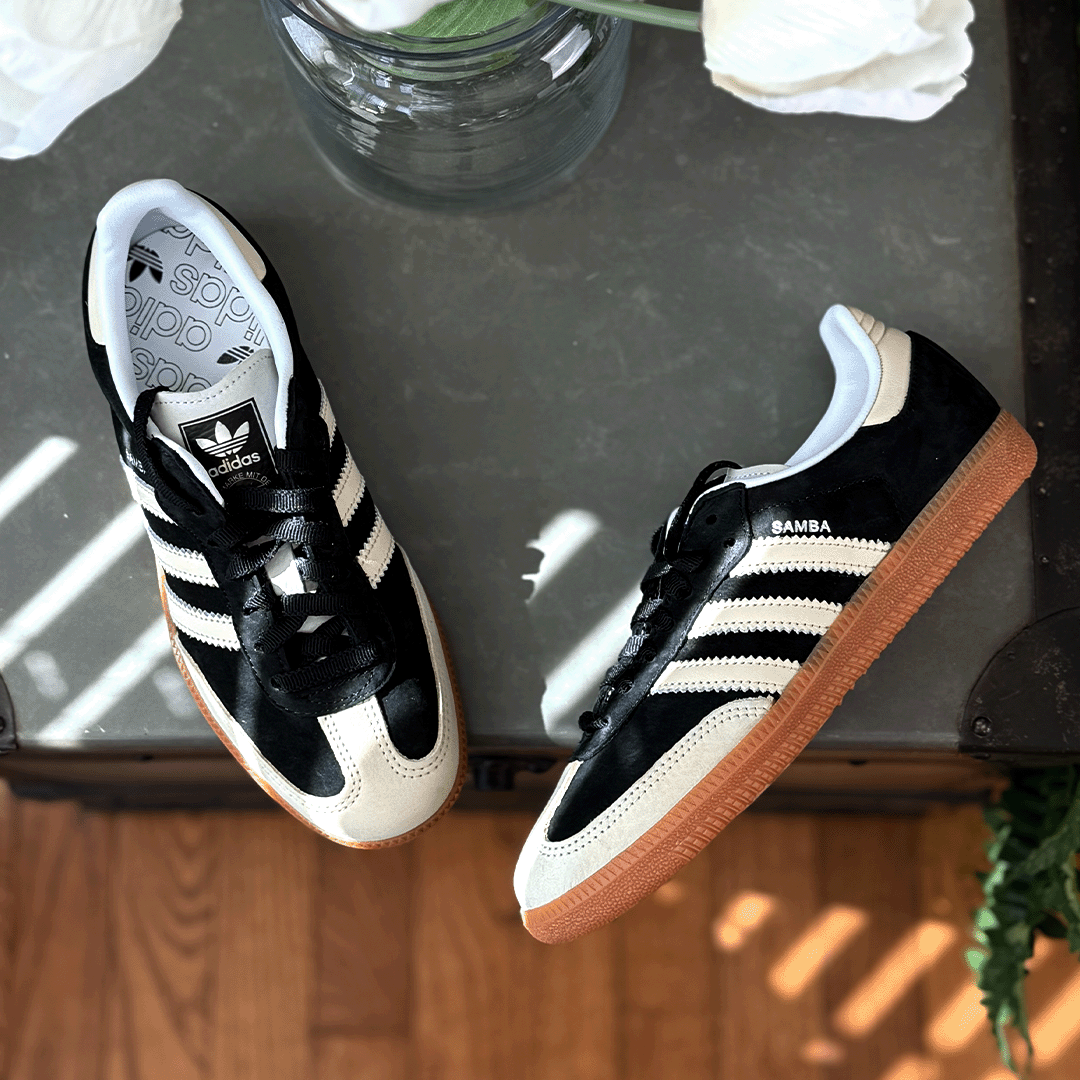 adidas Samba OG Black Wonder White Women's – Lilac Blonde adidas Samba OG Black Wonder White Women's – Lilac Blonde