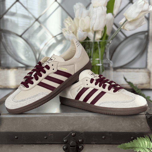 adidas Samba OG Wonder White Maroon Women's