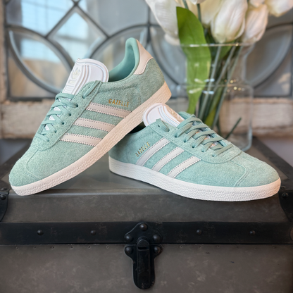 Adidas 90s Gazelle Hazy Green Off White Cloud White Women's