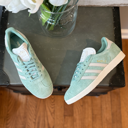 Adidas 90s Gazelle Hazy Green Off White Cloud White Women's