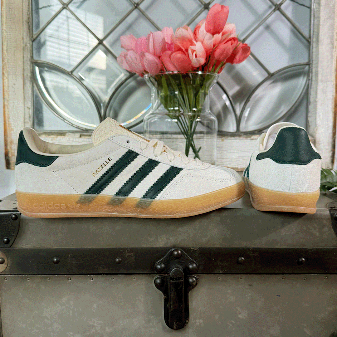 adidas Gazelle Indoor Cream White Collegiate Green Gum