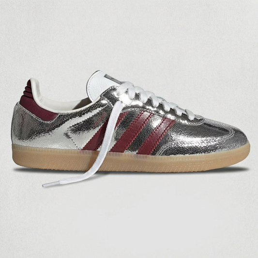 Adidas Samba OG Silver Metallic Maroon Women's