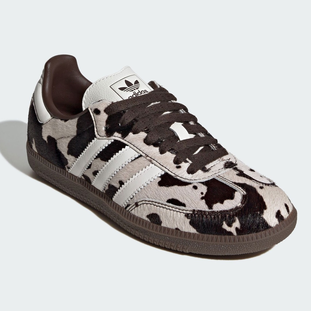 adidas Samba OG Cow Print Dark Brown White Women's