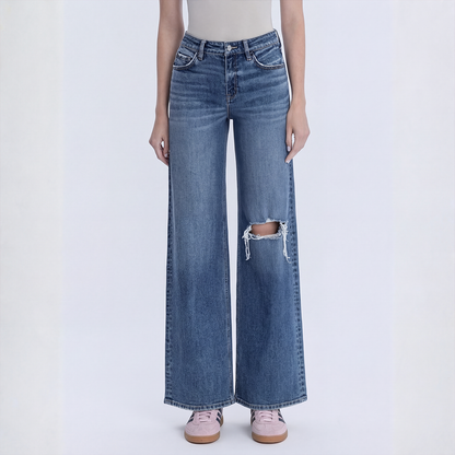 Kelly High Rise Distressed Wide Leg
