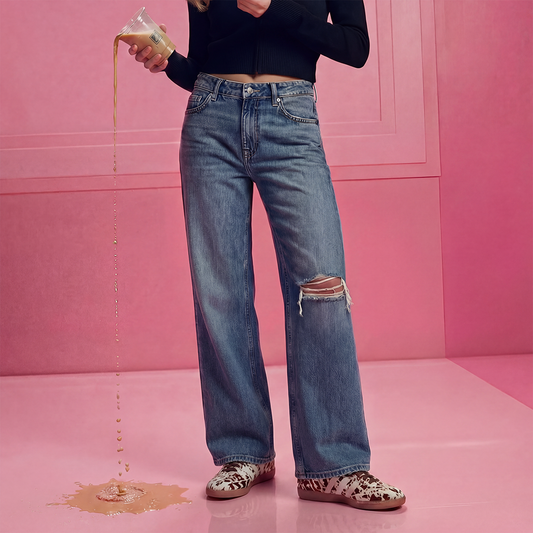 Kelly High Rise Distressed Wide Leg