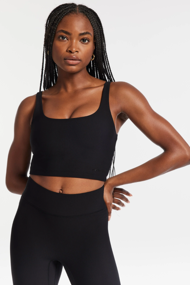 Bandier Rib Tempo Crop Bra - Black