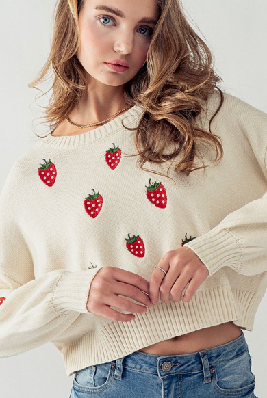 Suzan Strawberry Sweater