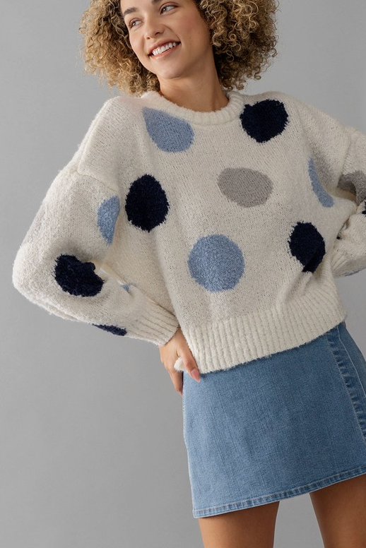 Heather Polka-Dot Sweater