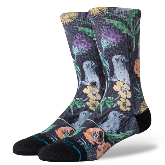 TODD FRANCIS X STANCE JUST FLOCKED POLY CREW SOCKS - Black