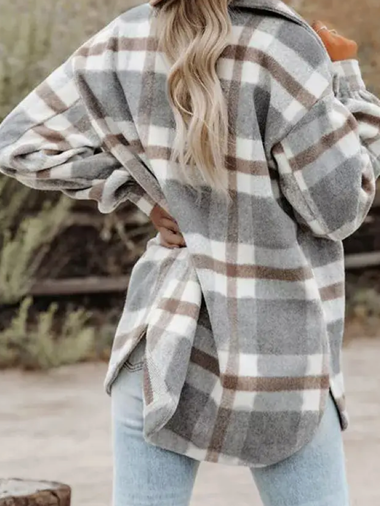 Haley Plaid Flannel Shacket Jacket