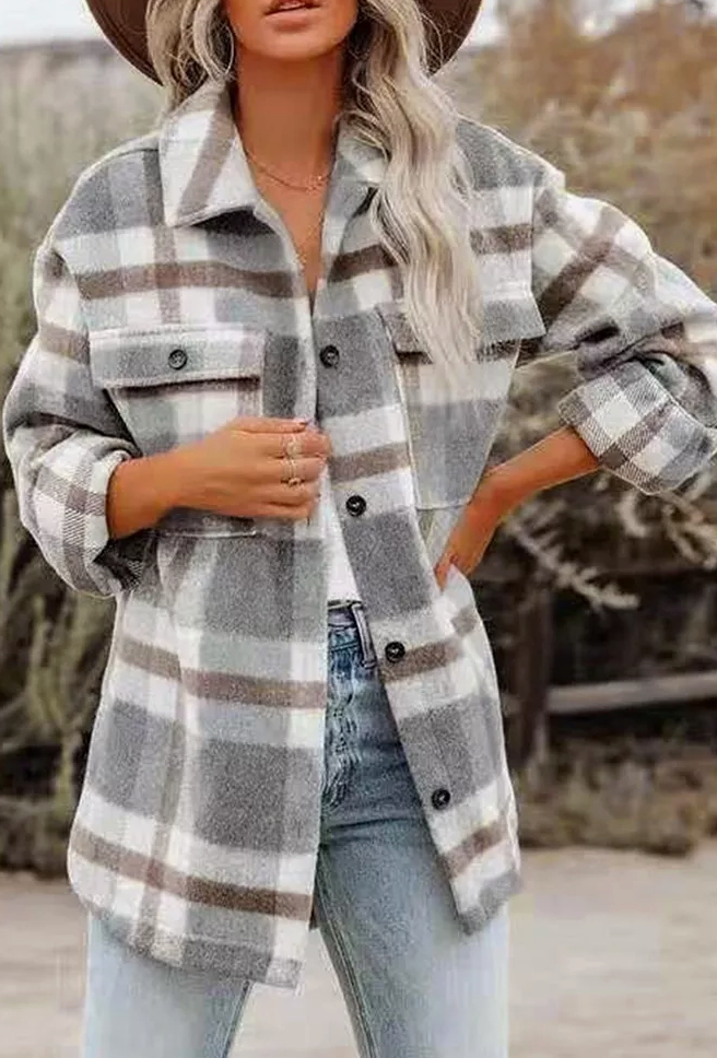 Haley Plaid Flannel Shacket Jacket