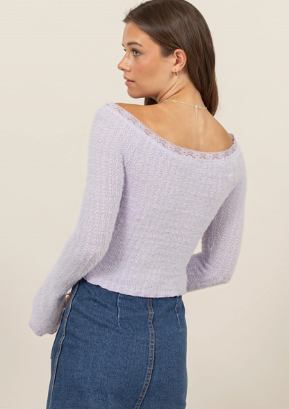 Simone Long Sleeve Blouse - Lilac