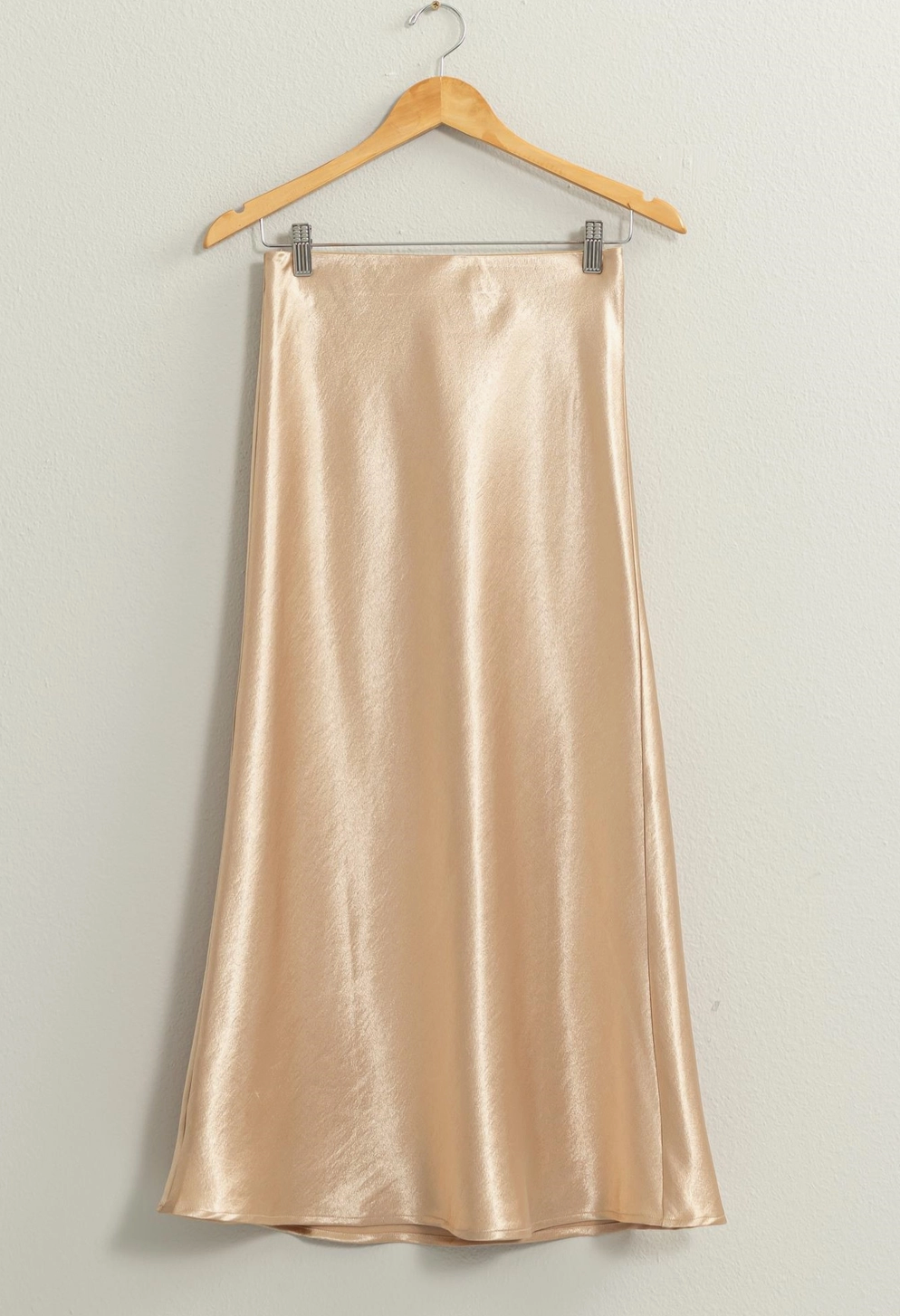 Willow Satin Midi Skirt - Champagne