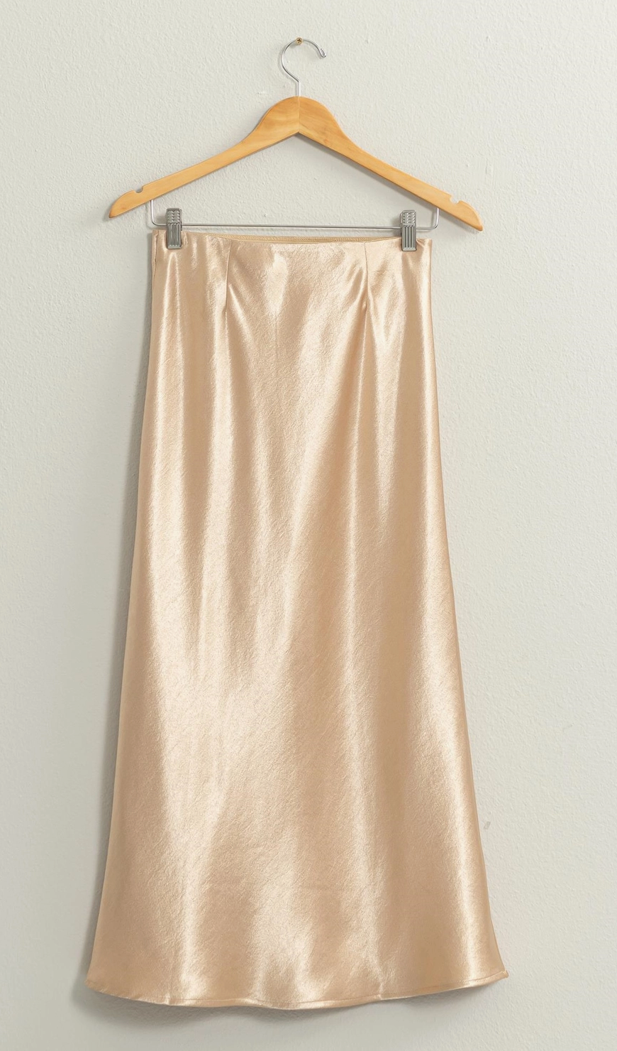 Willow Satin Midi Skirt - Champagne