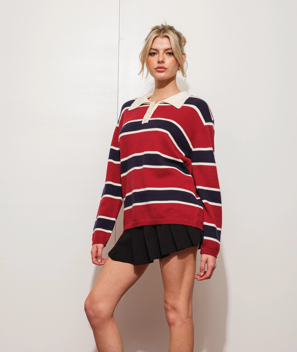 Scottie Rugby Striped Sweater