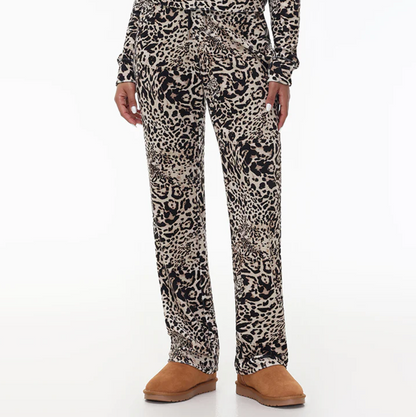 Juicy Couture - Animal Print Small Bling Velour Track Pants