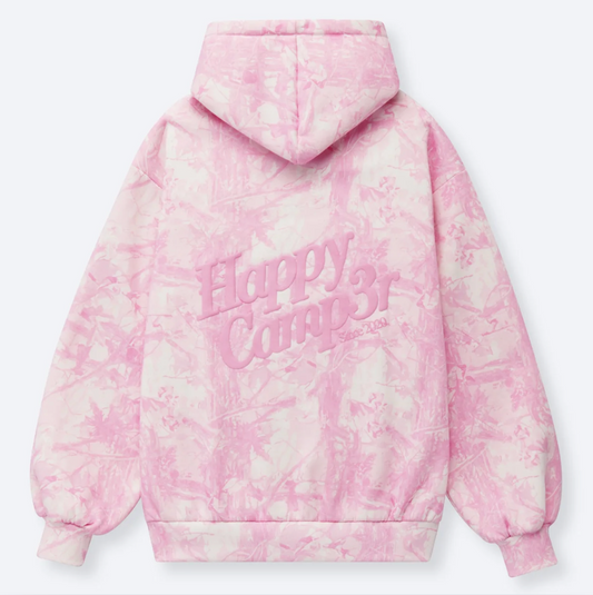 Happy Camp3r – Soft Pink Camo Zip-Up Hoodie