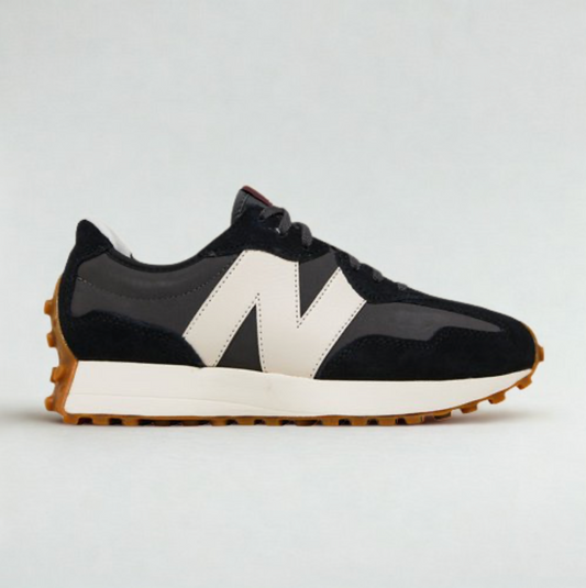 New Balance 327 Black White Gum Women's