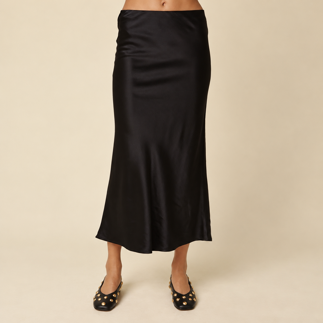 Billie Satin Midi Skirt