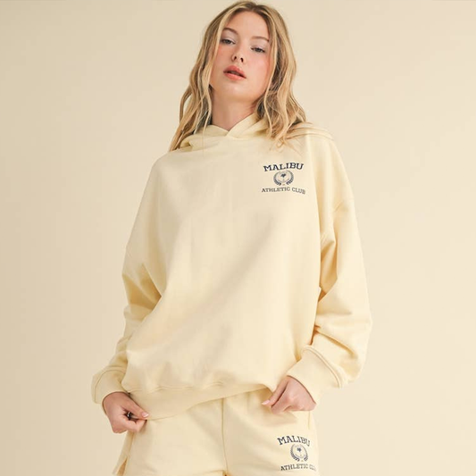 Malibu Athletic Club Hoodie: Cream
