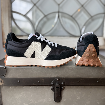New Balance 327 Black White Gum Women's