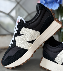 New Balance 327 Black White Gum Women's