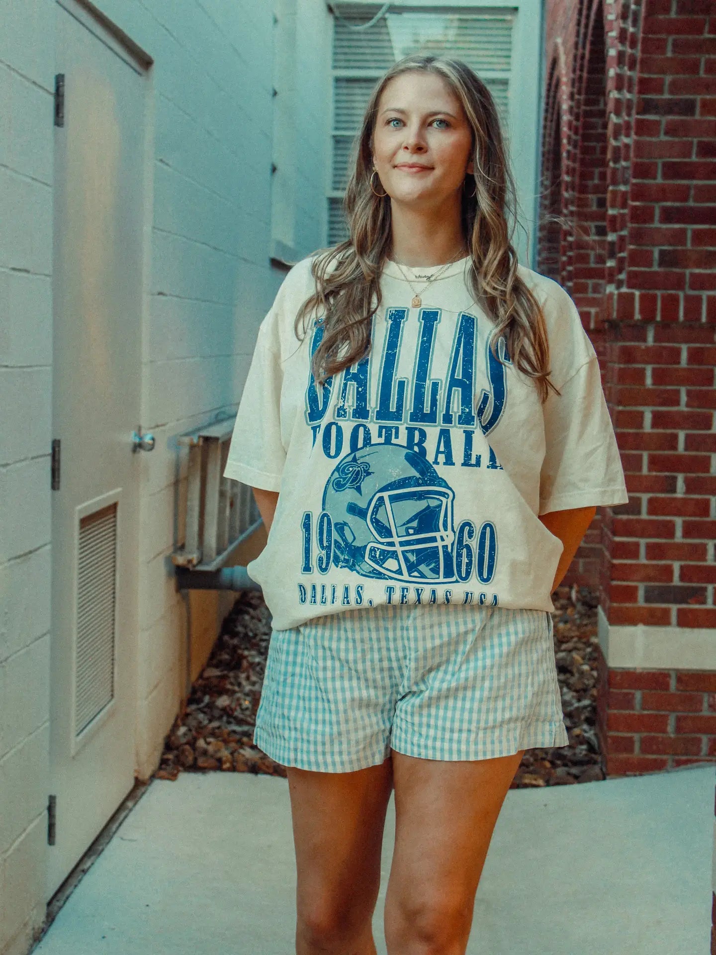 90's Vintage Dallas Football Oversized Tshirt - Blue