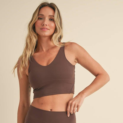 Lucinda Cropped Tank Top: Chocolate